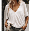 V-Neck Solid Color Casual Sexy T-Shirt