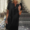 Fashion Cotton Loose Short Sleeves Casual Dresses