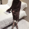 Fashion Simple Loose High Collar Knitted Maxi Dress
