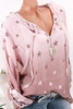 Star Printed Long Sleeve Blouses