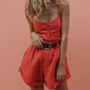 Sling Button Ruffled Jumpsuit