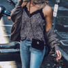 Spaghetti Strap  Animal Printed Patchwork Camis