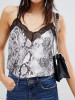 Spaghetti Strap  Animal Printed Patchwork Camis