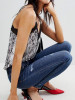 Spaghetti Strap  Animal Printed Patchwork Camis