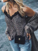 Spaghetti Strap  Animal Printed Patchwork Camis