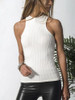 Sexy Off-Shoulder Round Neck Pure Colour T-Shirt