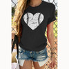 Round Neck Heart Printed T-Shirts
