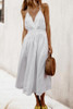 V Neck  Plain  Sleeveless Maxi Dresses