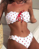 Drawstring Lace-Up  Polka Dot Bikini
