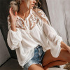 Sexy Plain Loose Lace Sun-Protective Blouses