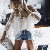 Sexy Plain Loose Lace Sun-Protective Blouses