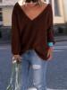 V Neck  Plain Sweaters