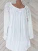 Decorative Lace Plain Long Sleeve Blouses