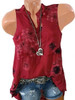 Sleeveless Loose Fitting Floral Printed Blouses Sleeveless Loose Fitting Floral Printed Blouses