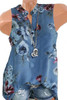 Sleeveless Loose Fitting Floral Printed Blouses Sleeveless Loose Fitting Floral Printed Blouses