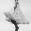 Vintage Square-Cut Collar Ruffled Belted Splicing Pleated Dress