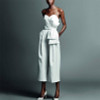 Commuting Bare Back Off-Shoulder Belted Pure Colour Jumpsuit
