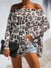 Casual Leopard Print Boat Neck Long Sleeve Loose Blouse Casual Leopard Print Boat Neck Long Sleeve Loose Blouse