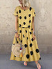 A Casual Dot Print Short-Sleeved Dress