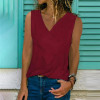 Casual V Neck Sleeveless Pure Colour Vest Casual V Neck Sleeveless Pure Colour Vest