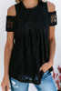 Round Neck  Cutout Decorative Lace  Lace  Blouses