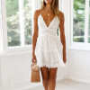 Fashion Sexy Backless Solid   Color Dress