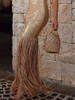 Sexy Tassel Splicing Sling Sleeveless Evening Dress