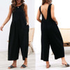 Fashion Pure Colour Sleeveless Vest Jumpsuits