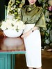 Casual Chiffon Bishop Sleeve Pure Colour Shirt