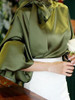Casual Chiffon Bishop Sleeve Pure Colour Shirt