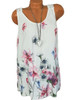 Round Neck  Backless Patchwork  Floral Printed Lace Blouses