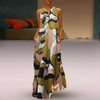 Vintage Printed Cotton/Linen Casual Sleeveless Dress