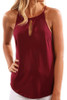 Halter  Asymmetric Hem  Plain T-Shirts