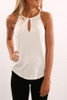 Halter  Asymmetric Hem  Plain T-Shirts