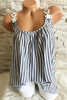 Round Neck Striped Sleeveless T-Shirts