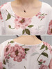 Chic Round Neck  Floral Printed  Chiffon Maxi Dress