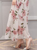 Chic Round Neck  Floral Printed  Chiffon Maxi Dress