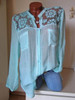 Cotton/Linen Lace Plain  Long Sleeve Blouse