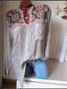 Cotton/Linen Lace Plain  Long Sleeve Blouse
