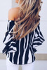 Off Shoulder  Striped  Batwing Sleeve  Blouses Off Shoulder  Striped  Batwing Sleeve  Blouses