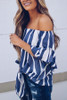 Off Shoulder  Striped  Batwing Sleeve  Blouses Off Shoulder  Striped  Batwing Sleeve  Blouses