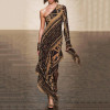 One-Shoulder Fashion Elegant Floral Printed Maxi Dress