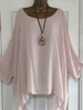 Round Neck  Asymmetric Hem  Plain Blouses