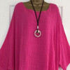Round Neck  Asymmetric Hem  Plain Blouses