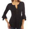 Women Blouse Shirts Elegant Ruffles Chiffon Summer Tops Tunic Plus Size Flare Sleeve Solid Casual Loose Shirt blusas feminina