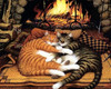 Cats hugging