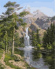 Waterfall near the mountain
