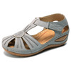 Women 2020 Summer Leather Vintage Sandals Buckle Casual Sewing Women Retro Sandalias Female Ladies Platform Shoes 36-46