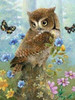 Diamond Painting - Owl and Butterflies