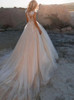 Scoop Illusion Lace Tulle Sweep Train Bridal Dress